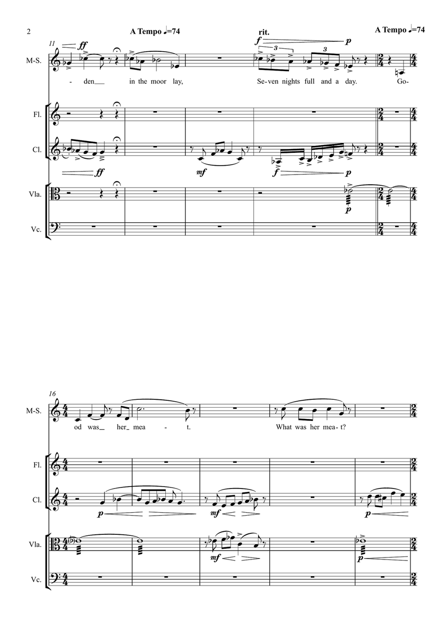 Maiden in the Moor, Op. 18 Small Ensemble scores gallery preview page 2
