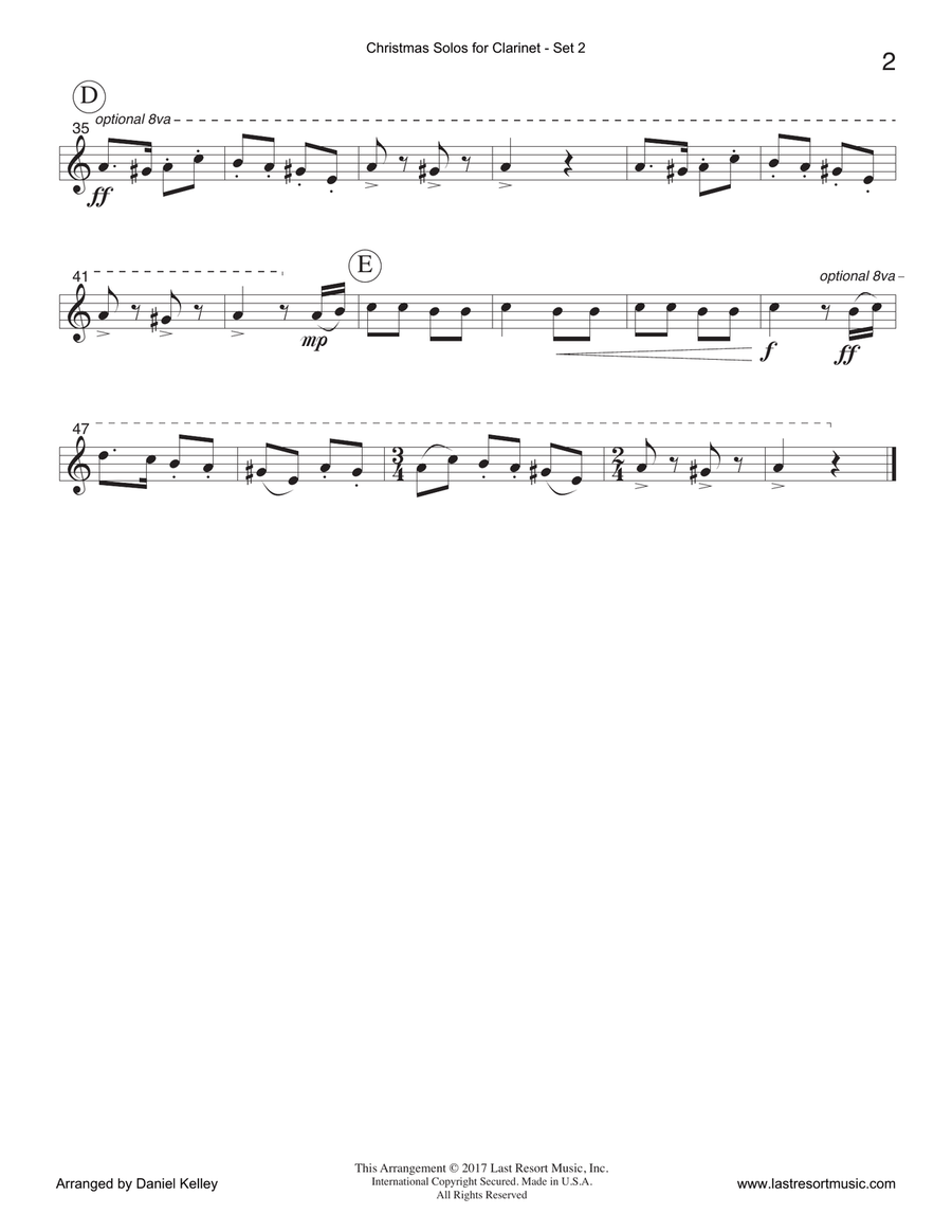 Christmas Solos for Clarinet & Piano Set 2 Clarinet Solo scores gallery preview page 6