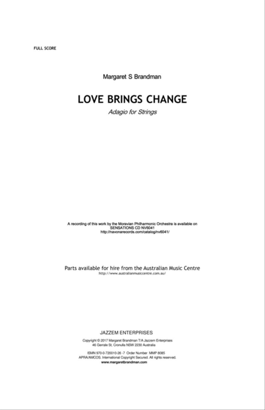Love Brings Change String Orchestra scores gallery preview page 1