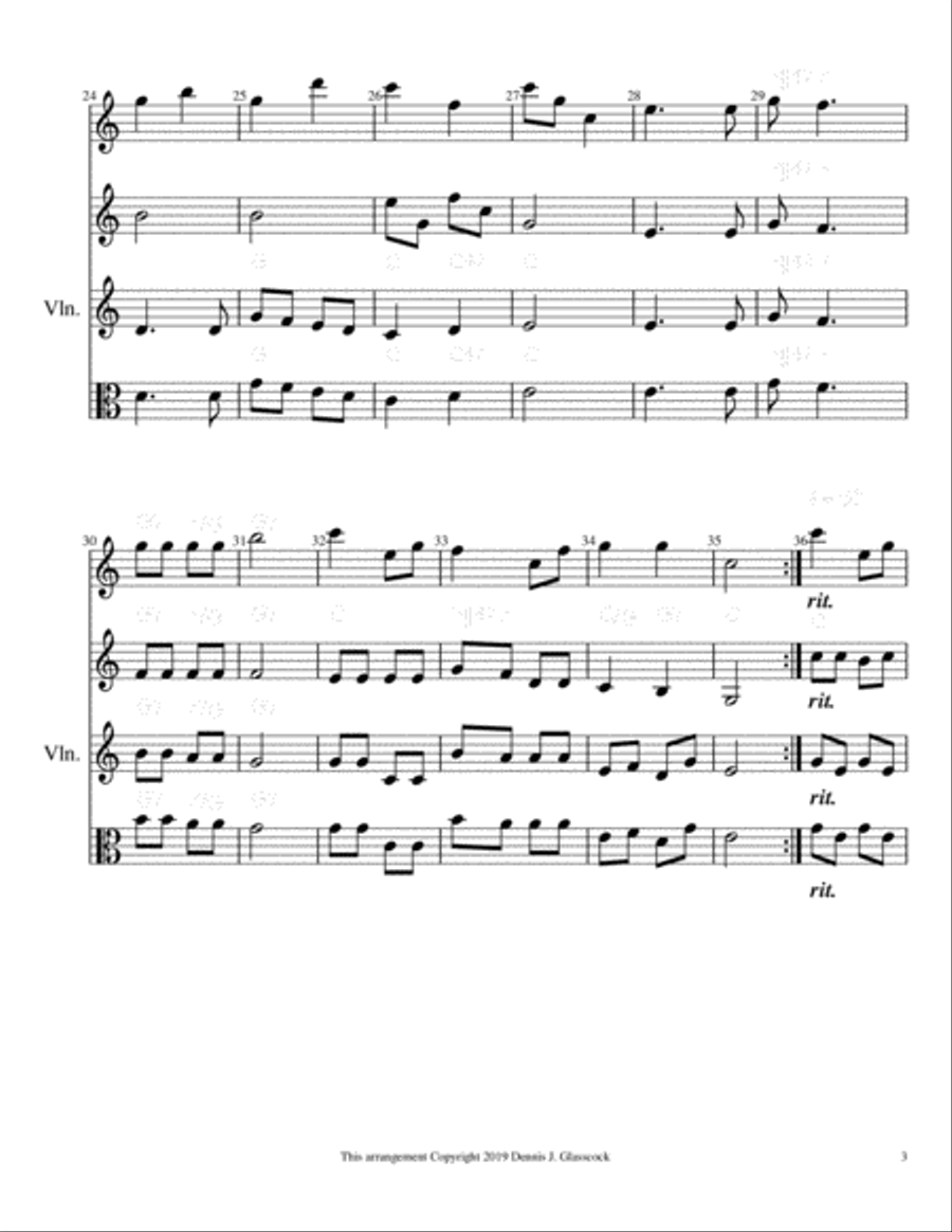 12 Sacred Trios (or Duets) for Flute, Violin & Viola (Violin II) Small Ensemble scores gallery preview page 3