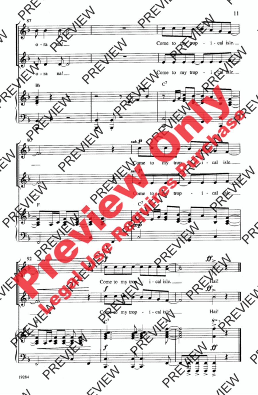 Ia Ora! (Tahitian for Hello) 2-Part scores gallery preview page 11