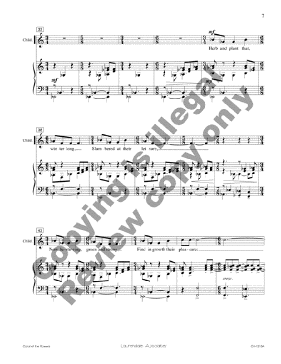 Carol of the Flowers Carol of the Flowers 4-Part scores gallery preview page 7