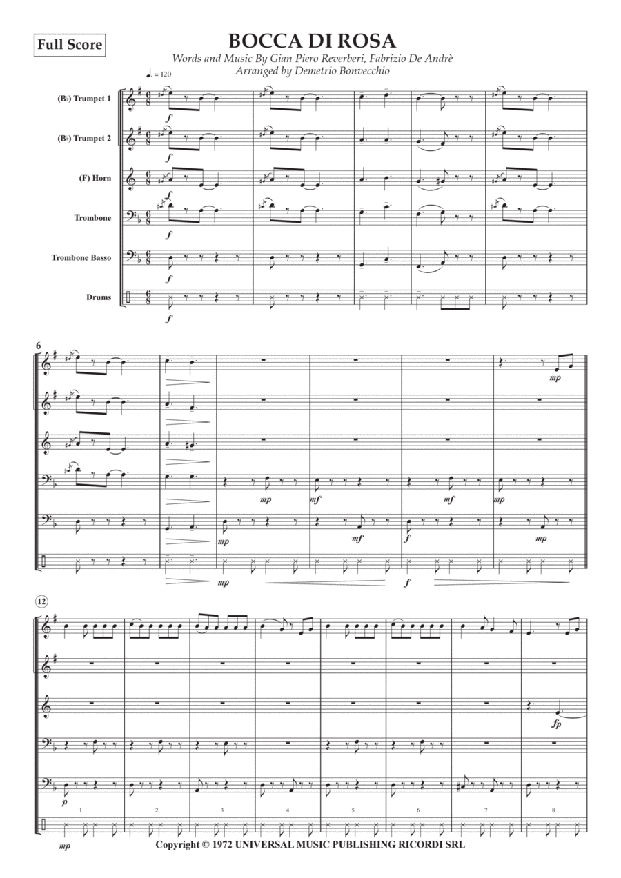 Bocca Di Rosa Horn scores gallery preview page 1
