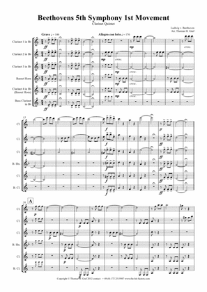 Beethovens 5th Symphony - 1st Movement - Clarinet Quintet