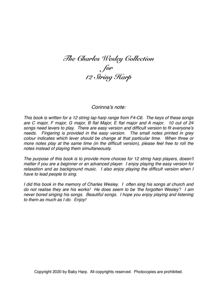 The Charles Wesley Collection for 12 String Harp
