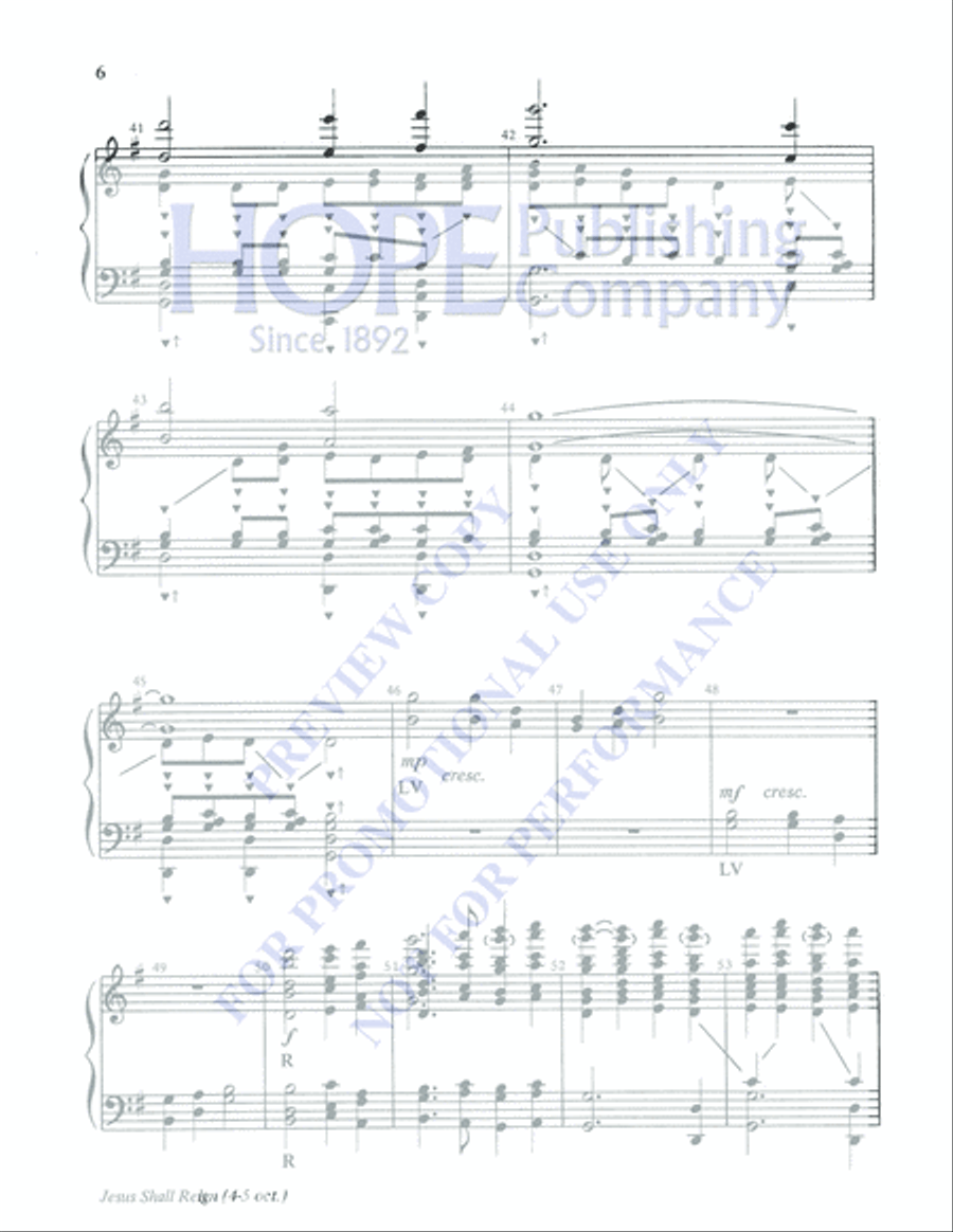 Jesus Shall Reign Jesus Shall Reign 5-Octaves scores gallery preview page 6