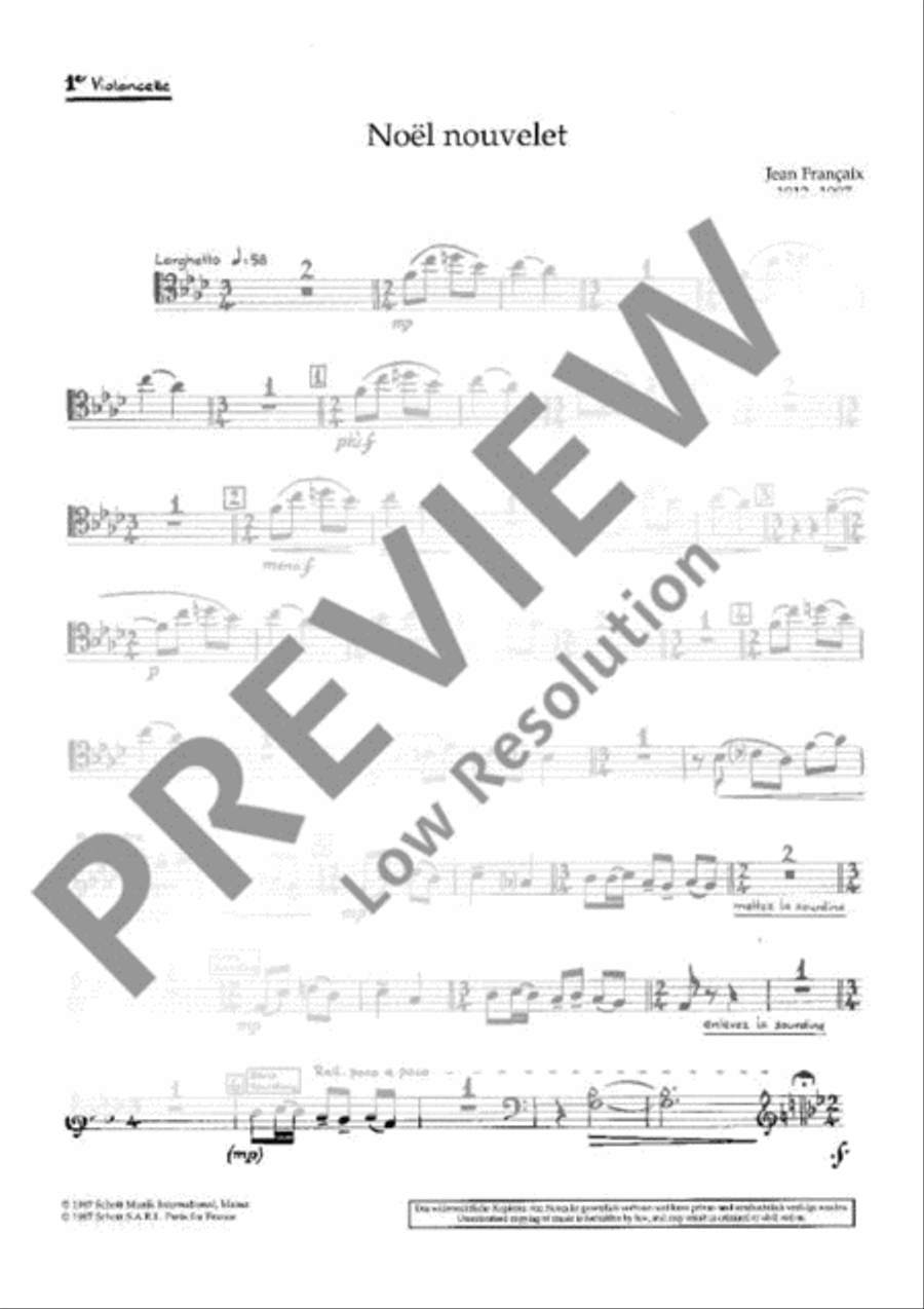 «Noël nouvelet» et «Il est né, le Divin Enfant» Cello scores gallery preview page 2