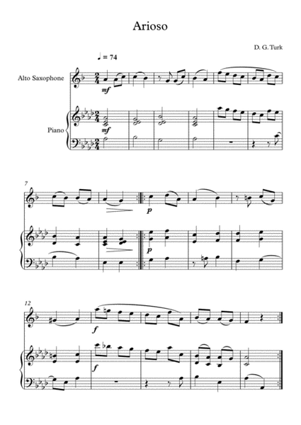 10 Easy Classical Pieces For Alto Saxophone & Piano Vol. 7