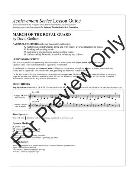 March Of The Royal Guard - Full Score
