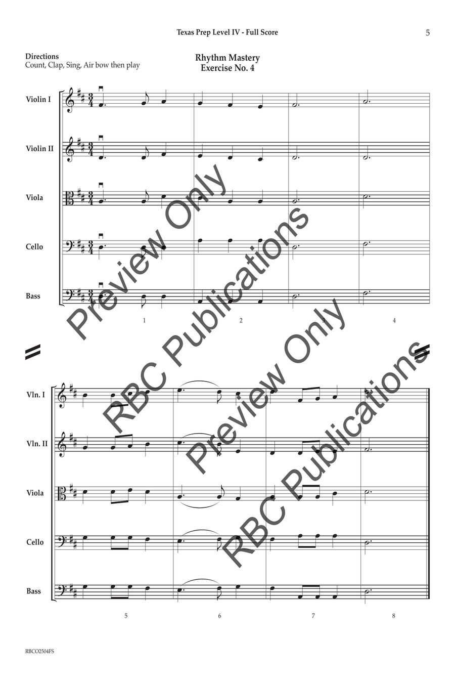 Texas Prep Level IV (Score) Orchestra scores gallery preview page 4