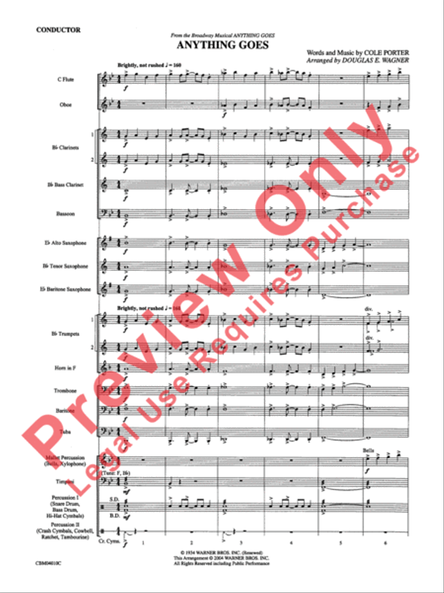 Anything Goes Concert Band scores gallery preview page 3