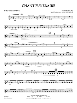 Chant Funeraire (arr. Myron Moss) - Bb Tenor Saxophone