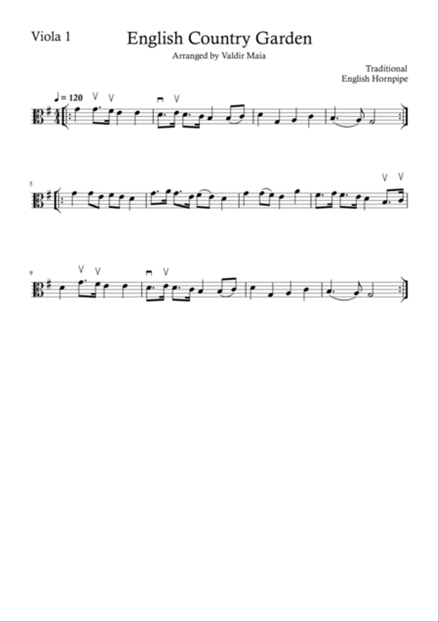 English Country Garden - Viola Duo String Duet scores gallery preview page 2