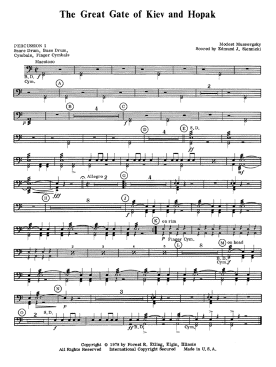 Great Gate of Kiev & Hopak: 1st Percussion Full Orchestra scores gallery preview page 1