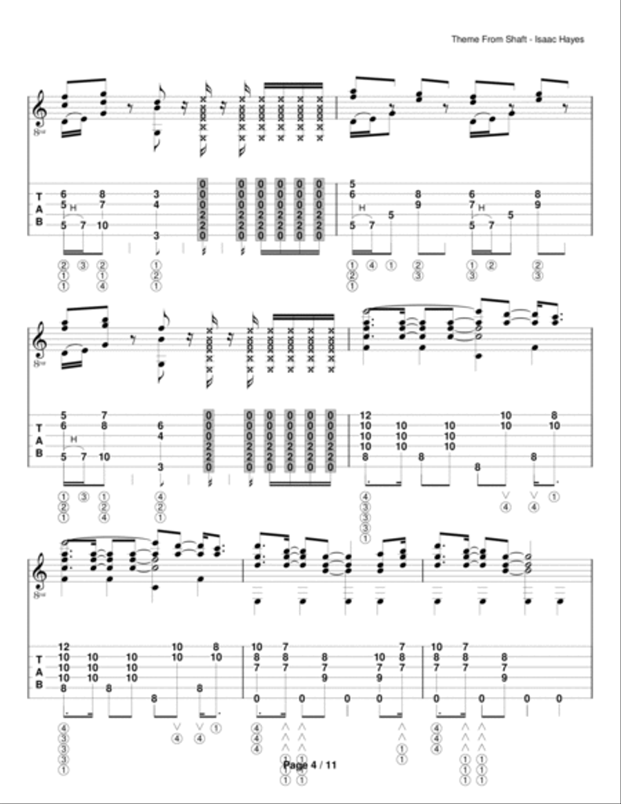 Theme From Shaft Electric Guitar scores gallery preview page 4