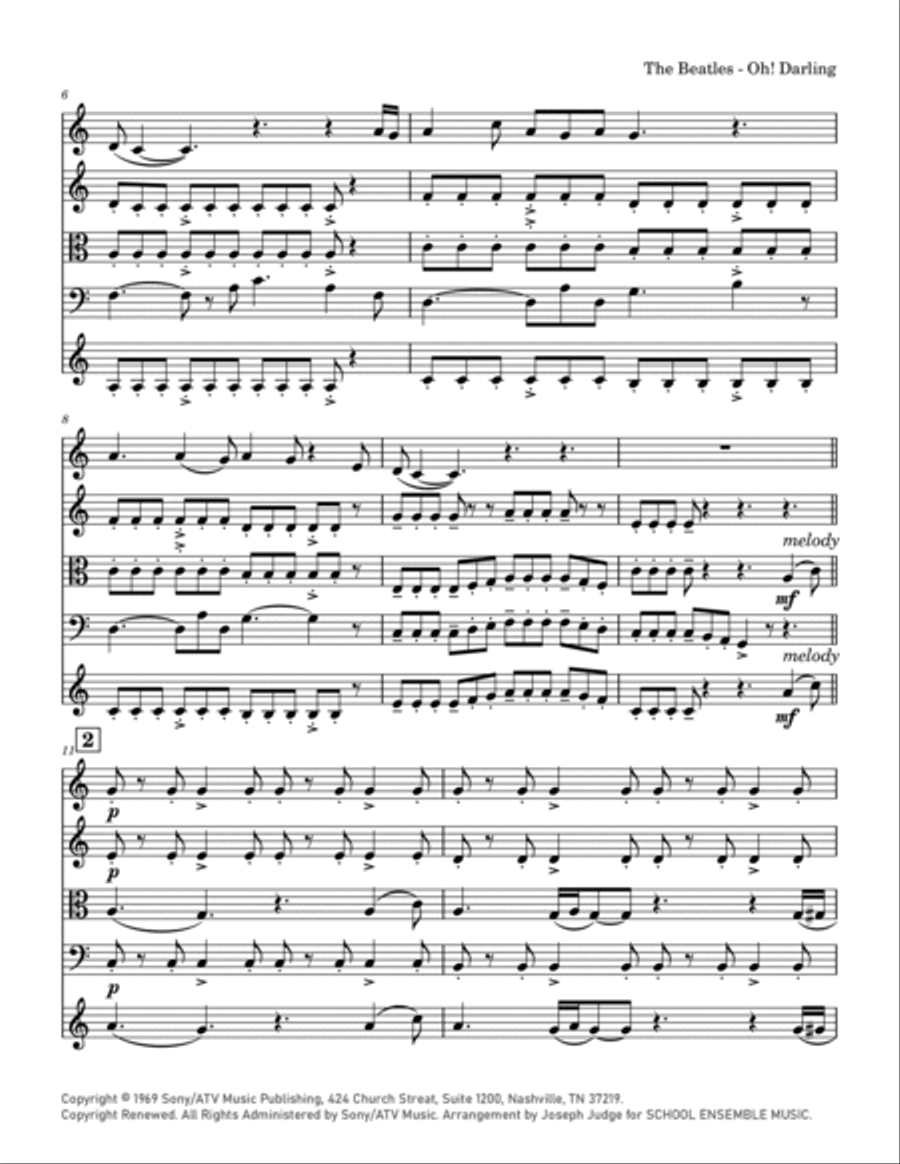 Oh! Darling String Quartet scores gallery preview page 2