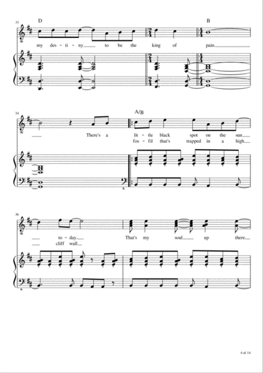 King Of Pain Voice scores gallery preview page 5
