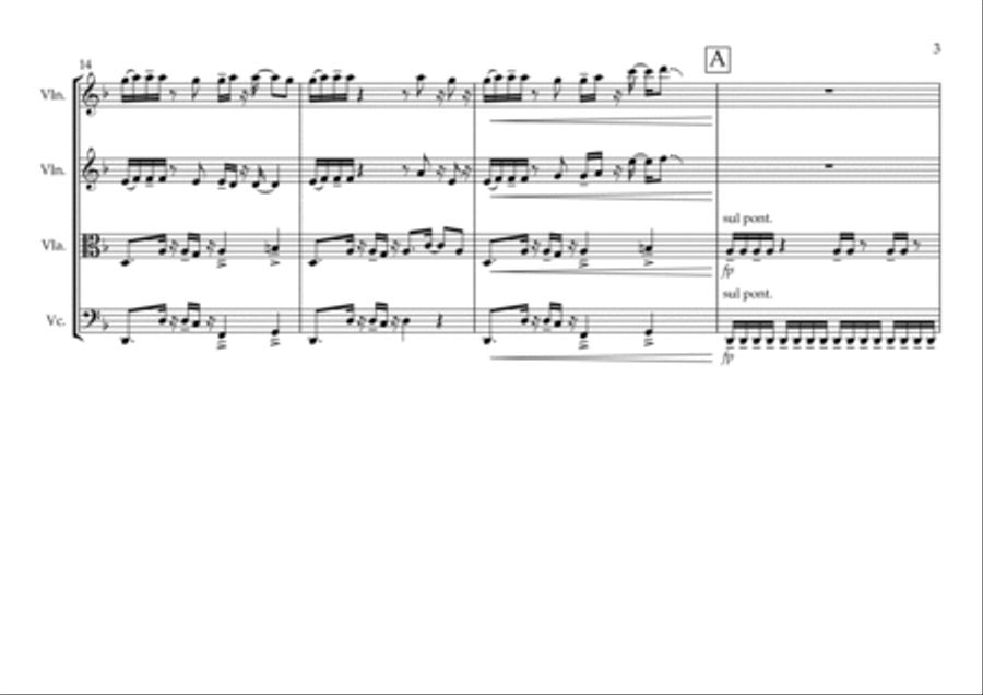 Another Brick In The Wall String Quartet scores gallery preview page 3