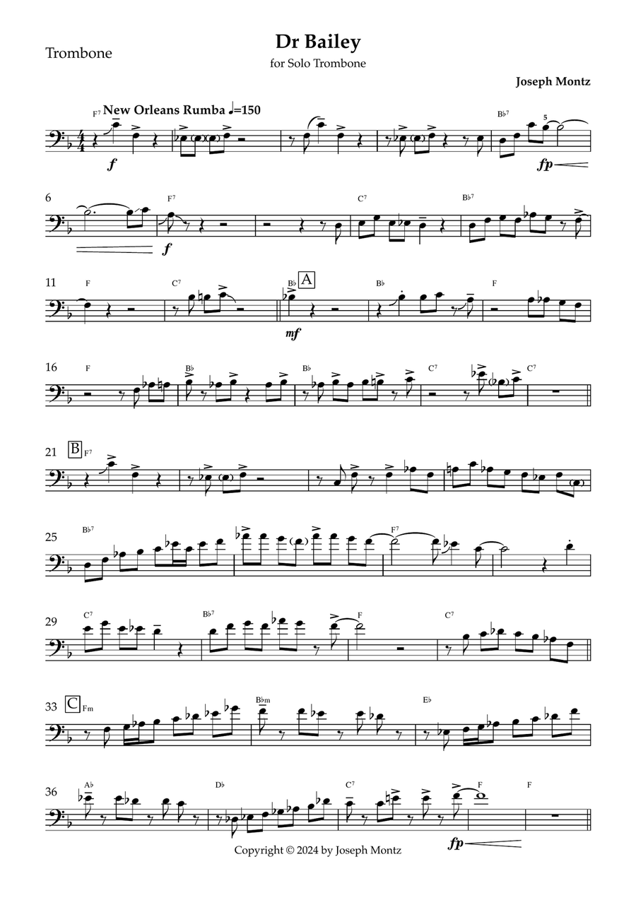 Dr Bailey Trombone Solo scores gallery preview page 1