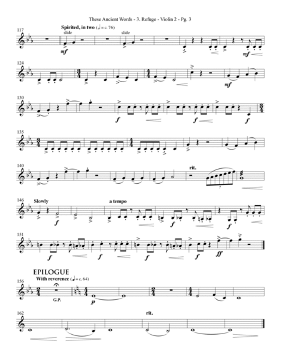 These Ancient Words - Violin 2 Choir scores gallery preview page 7
