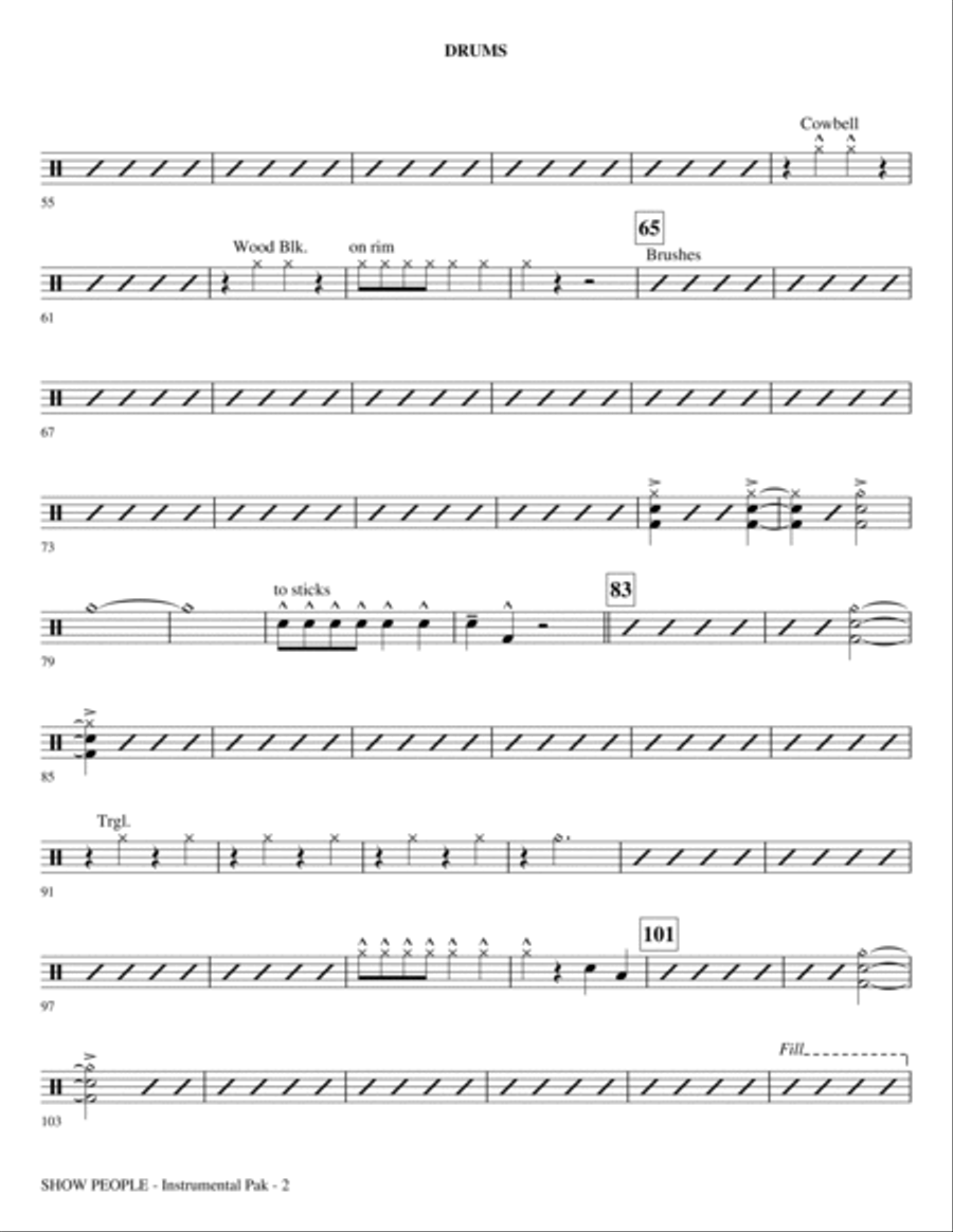 Show People - Drums Show People - Drums Choir scores gallery preview page 2