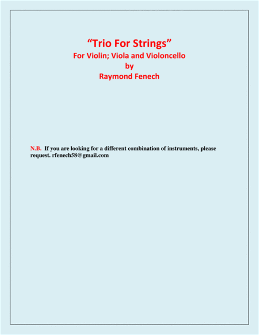 Trio for 3 Strings (Violin, Viola & Cello) - Easy/Beginner String Trio scores gallery preview page 3