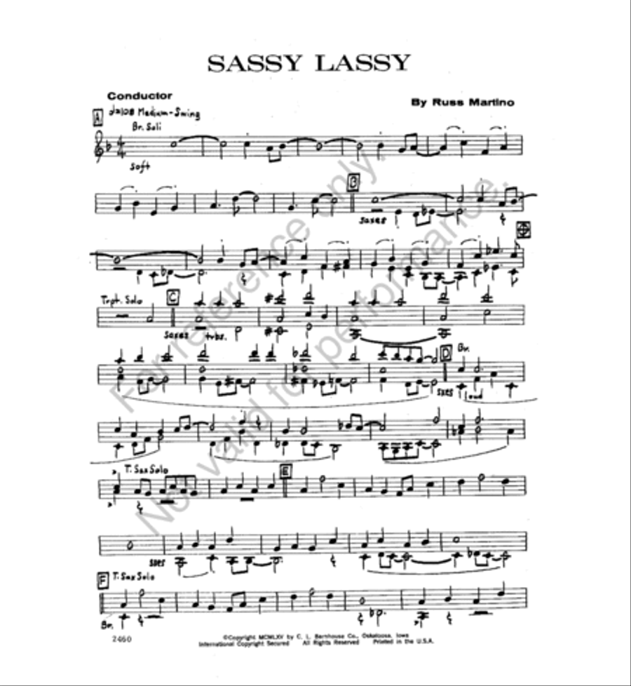 Sassy Lassy Sassy Lassy Jazz Ensemble scores gallery preview page 2