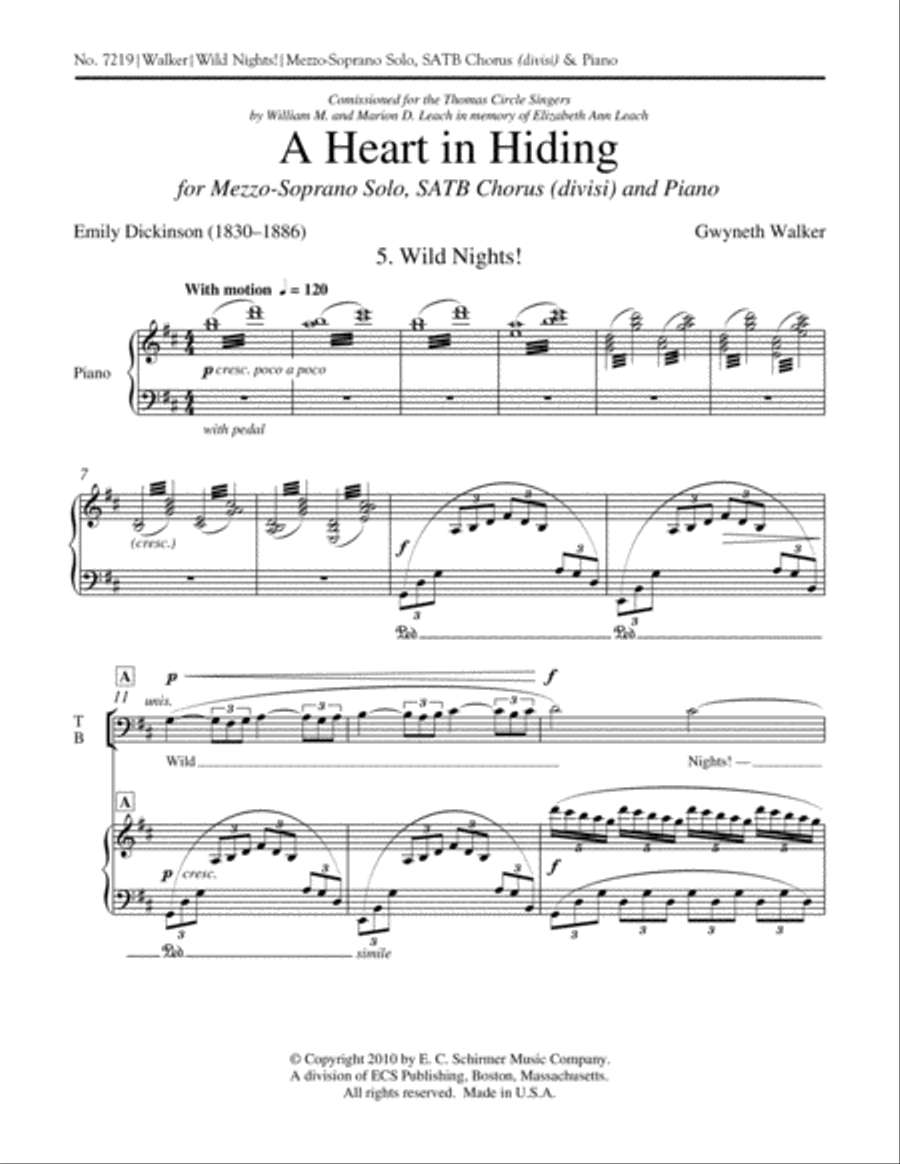 A Heart in Hiding: 5. Wild Nights 4-Part scores gallery preview page 8