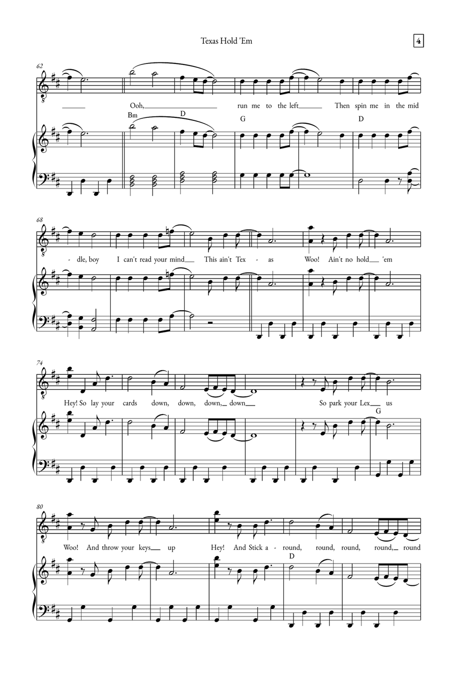 Texas Hold 'em Easy Piano scores gallery preview page 4