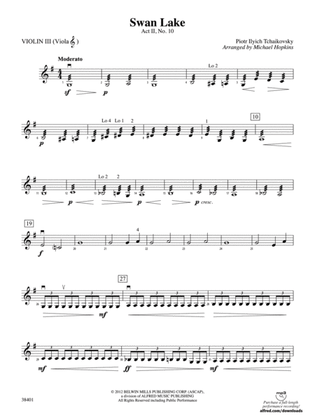 Swan Lake: 3rd Violin (Viola [TC])