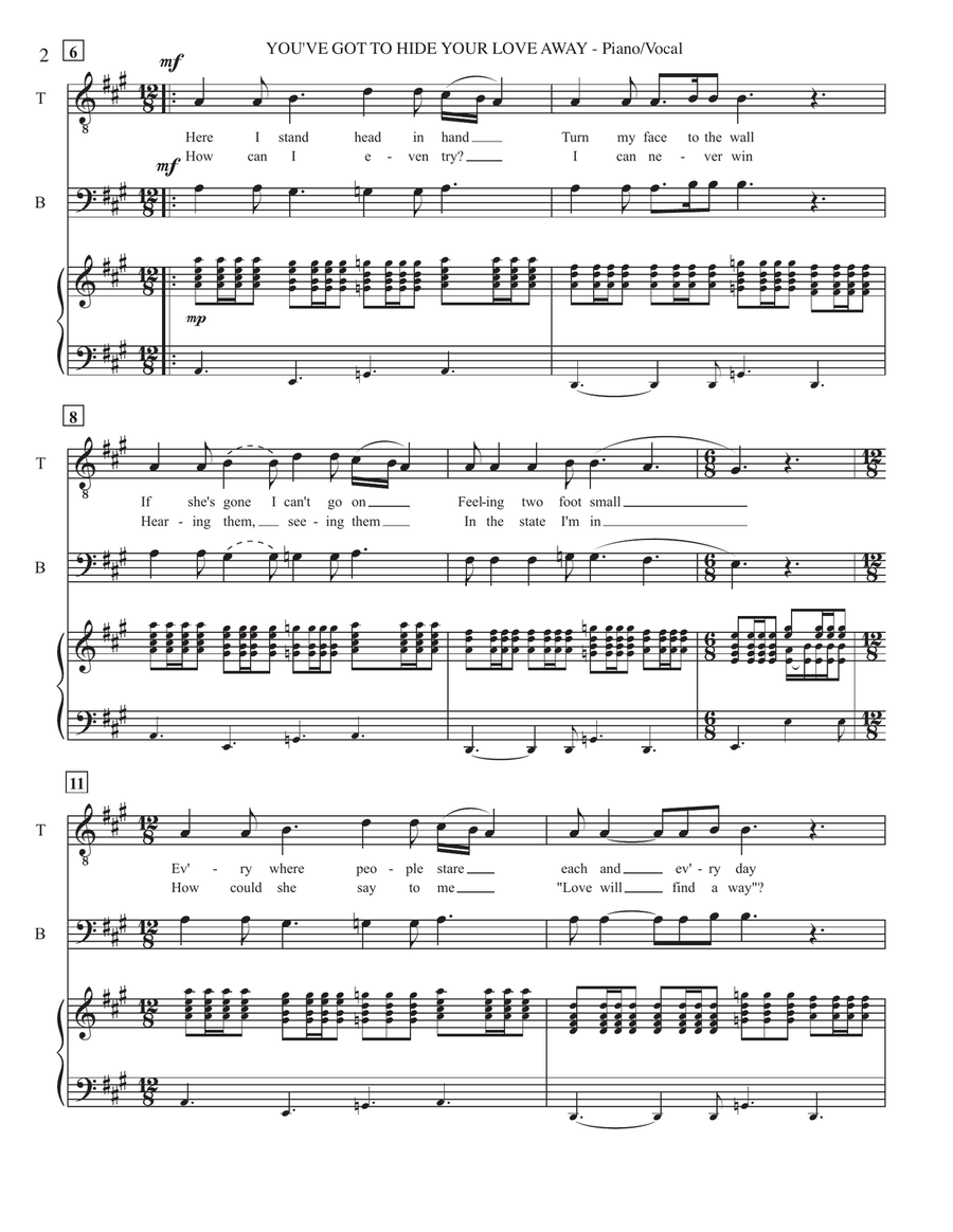 You've Got To Hide Your Love Away TTBB scores gallery preview page 2