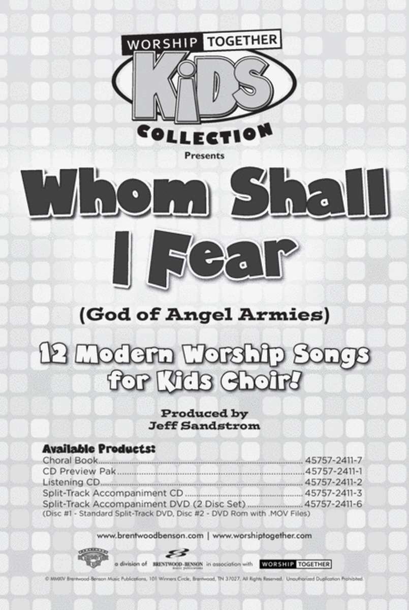 Whom Shall I Fear (God Of Angel Armies) - CD Preview Pak image number null