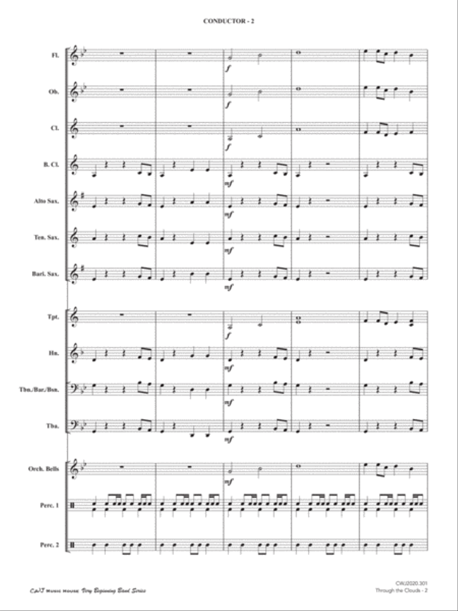 Through the Clouds Concert Band scores gallery preview page 5