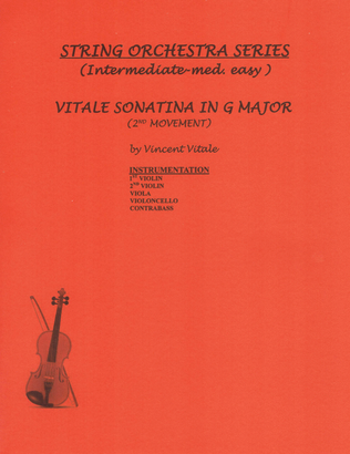 Book cover for VITALE SONATINA IN G MAJOR (2nd Mvt.-Intermediate med. easy)