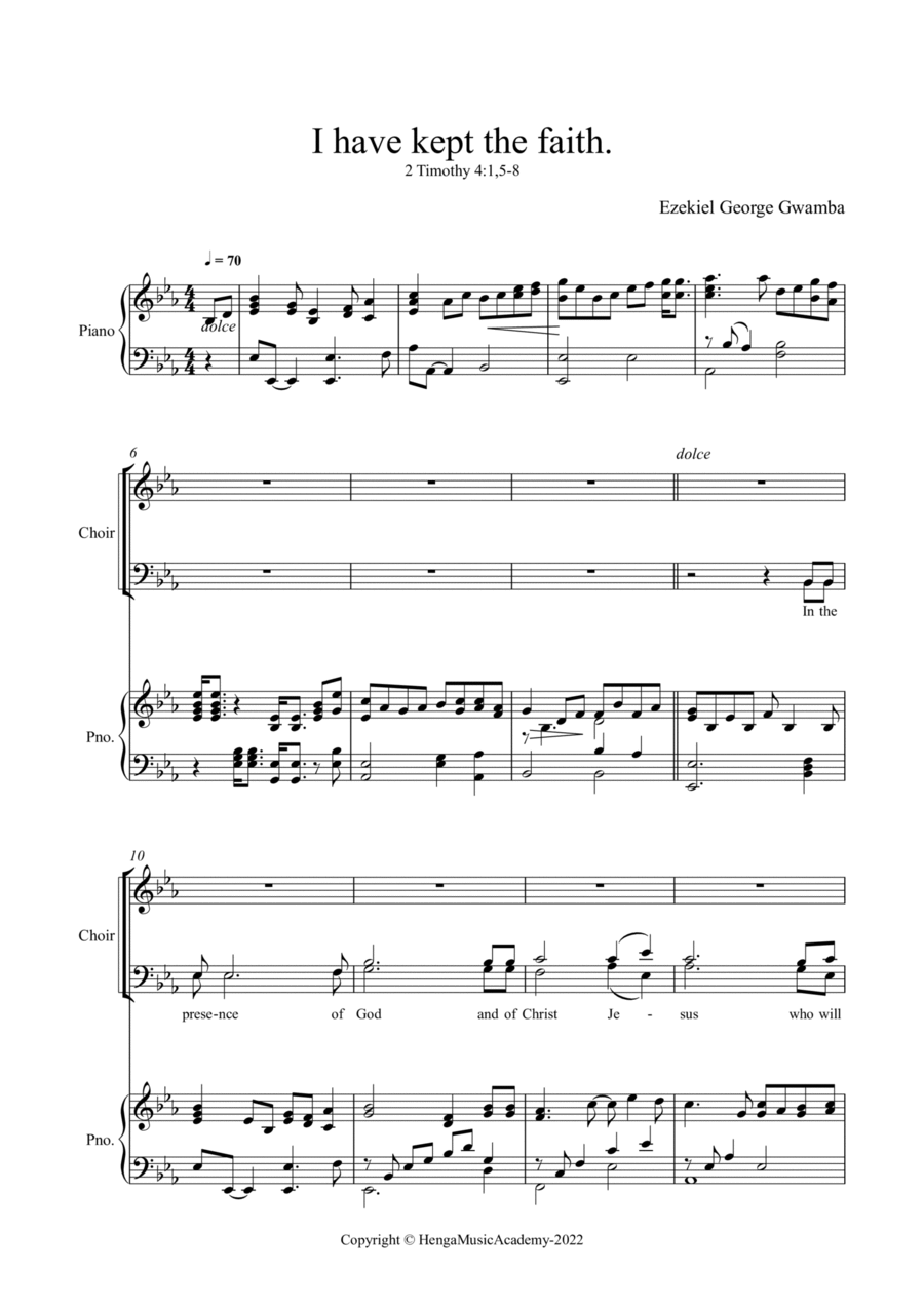 I have kept the faith Choir scores gallery preview page 1