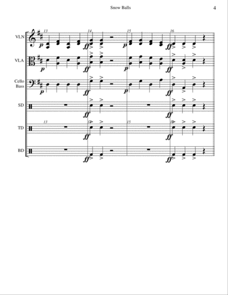 Throwin' Snowballs Throwin' Snowballs String Orchestra scores gallery preview page 5