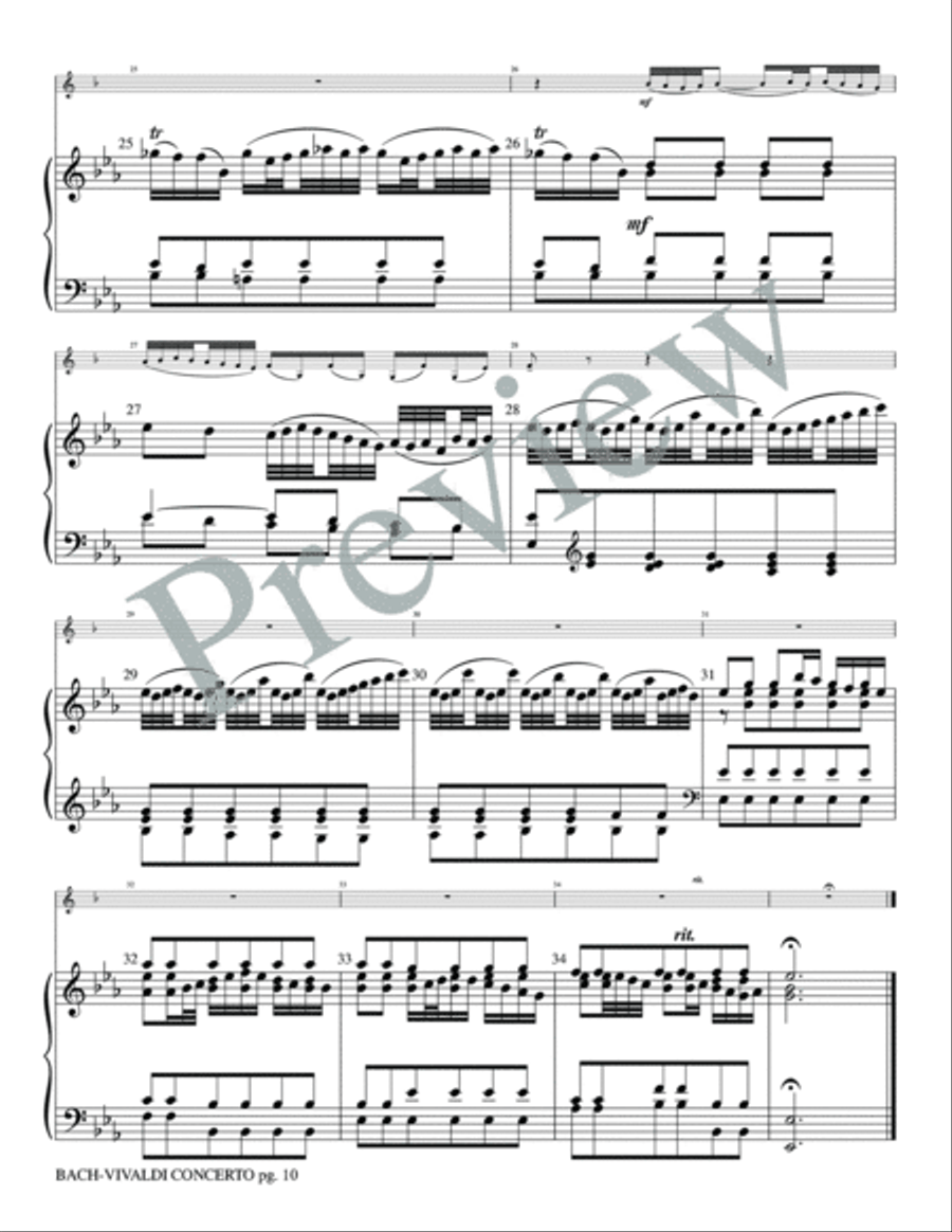 Bach-Vivaldi Concerto BWV 972 and RV230 Small Ensemble scores gallery preview page 11