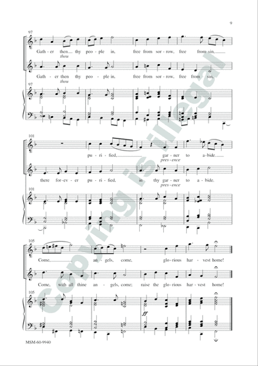 Come, Ye Thankful People, Come 4-Part scores gallery preview page 9