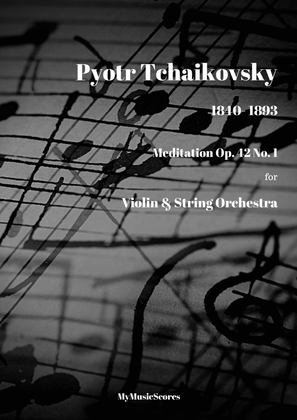 Book cover for Tchaikovsky Meditation Op. 42 No. 1 for Violin and String Orchestra