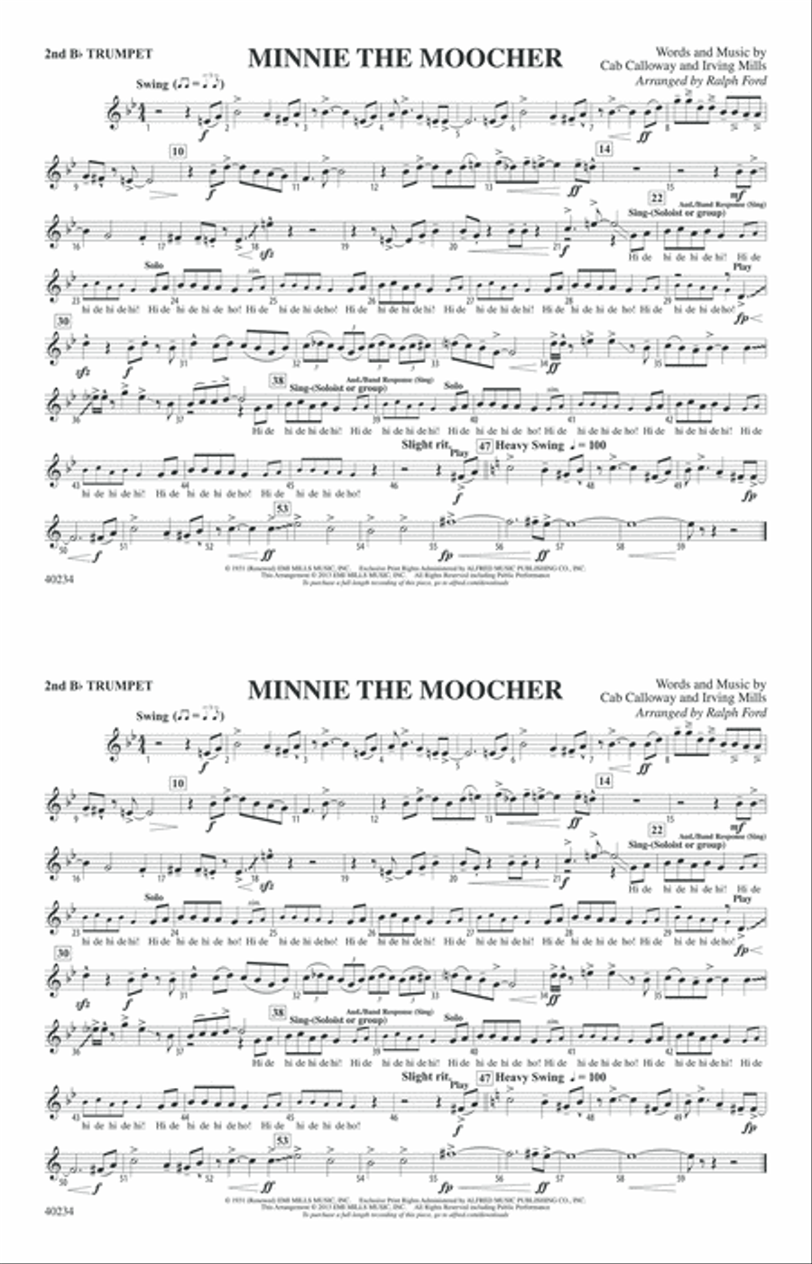 Minnie the Moocher: 2nd B-flat Trumpet Marching Band scores gallery preview page 1