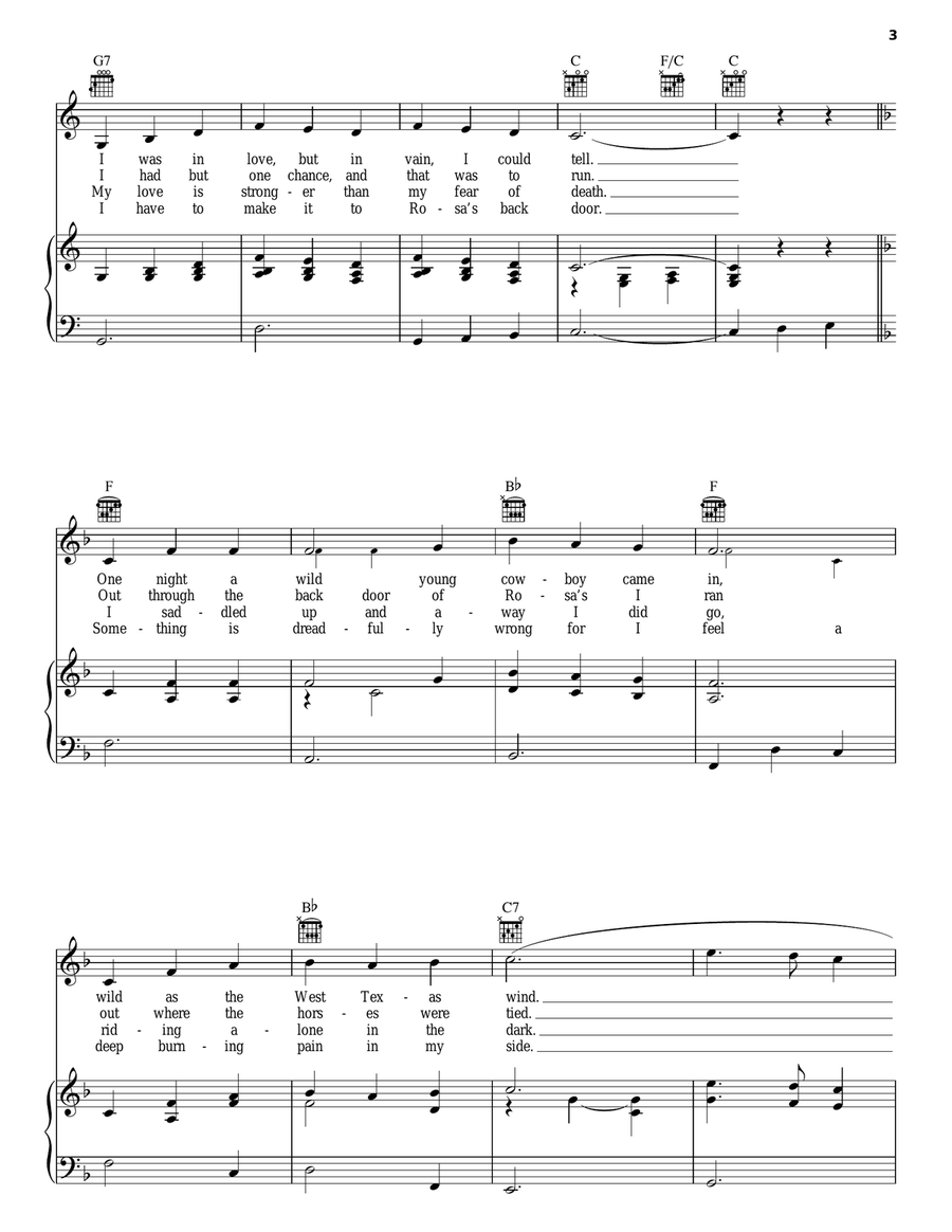El Paso El Paso Piano, Vocal, Guitar scores gallery preview page 3