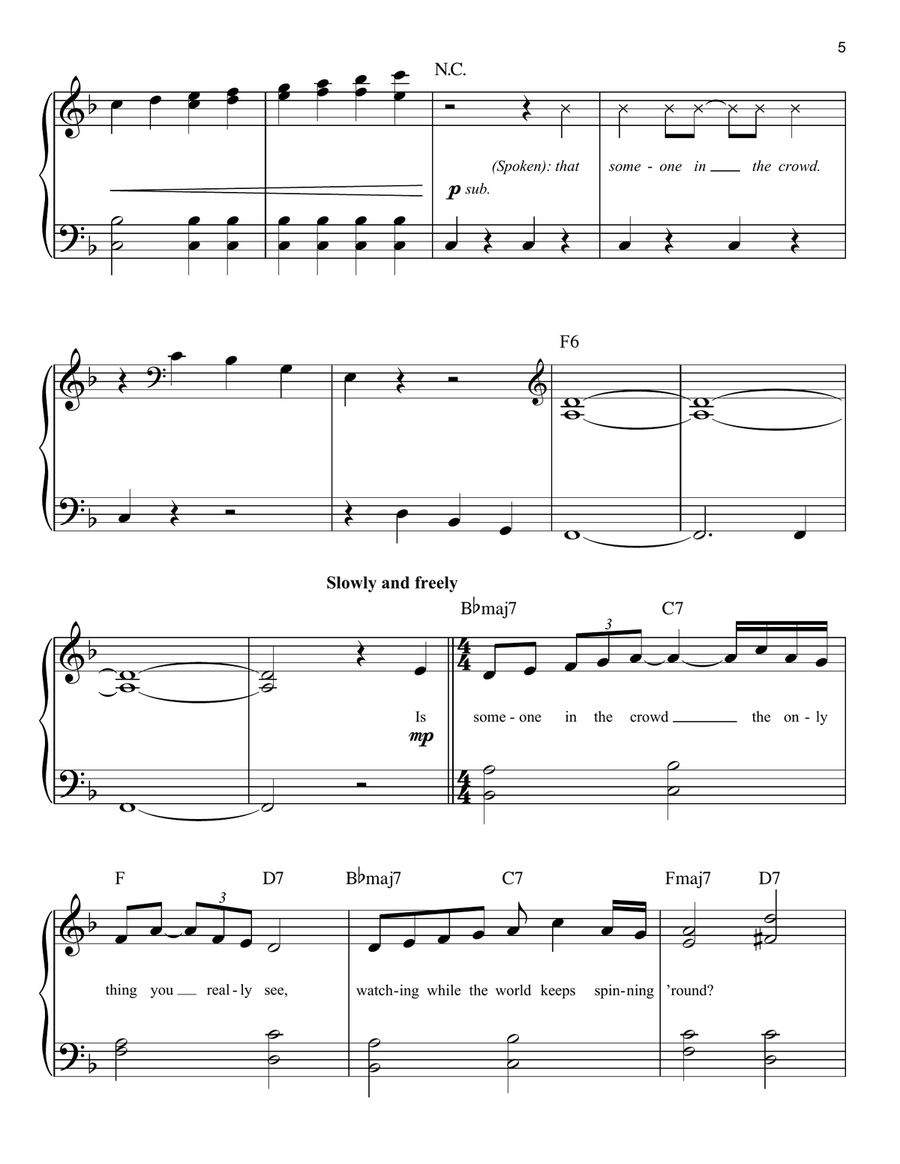 Someone In The Crowd Easy Piano scores gallery preview page 5