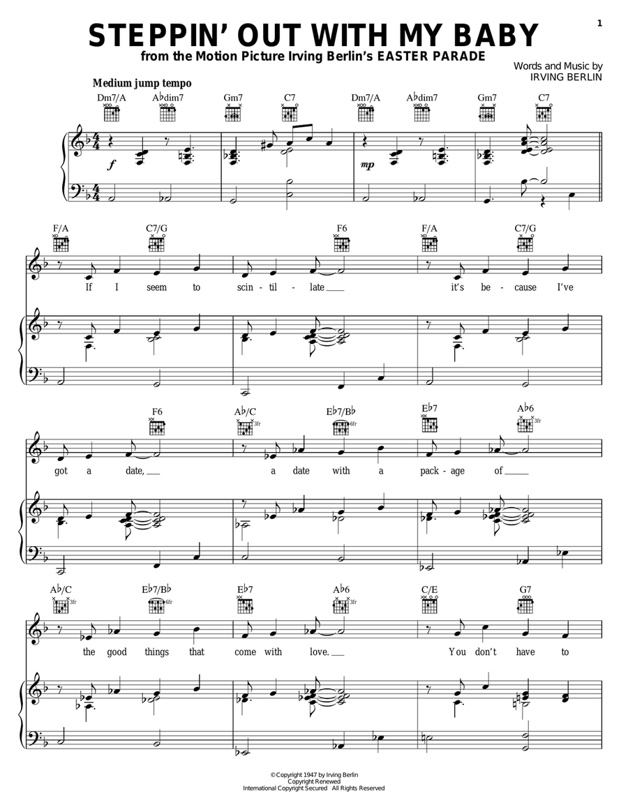 Steppin' Out With My Baby Guitar scores gallery preview page 1