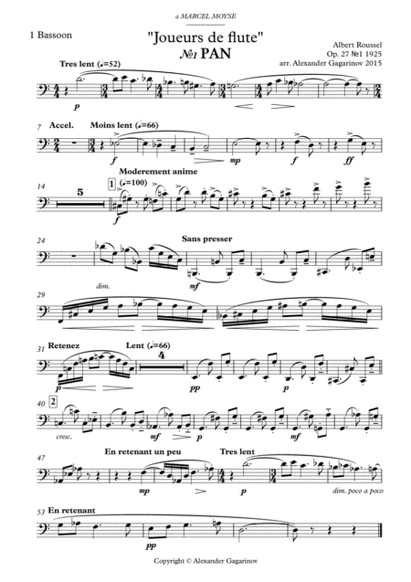 Joueurs de flute, for Flute & Symphony Orchestra (arr.), Set of Parts
