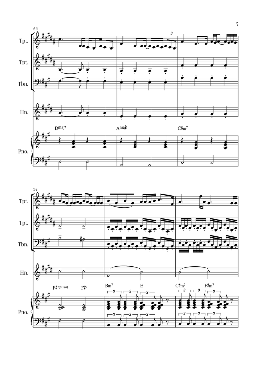 Die With A Smile Die With A Smile Brass Quartet scores gallery preview page 5