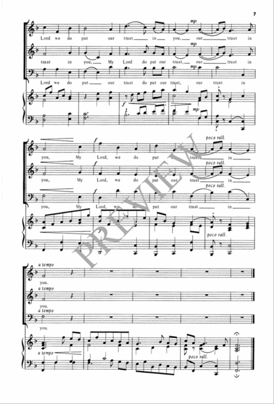 O My Lord, We Do Put Our Trust in You 3-Part scores gallery preview page 8