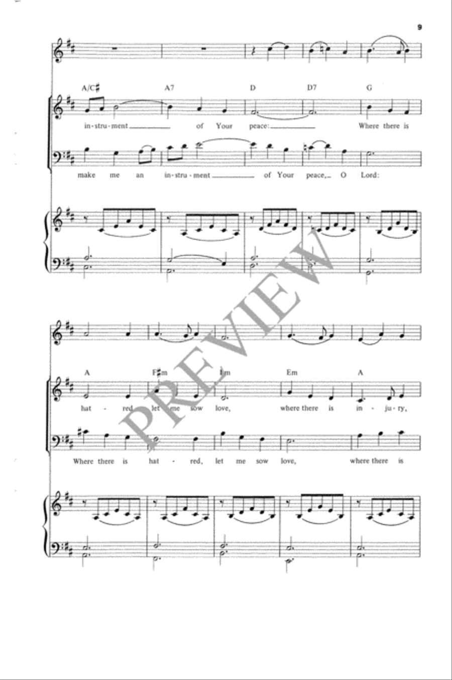 Prayer for Peace 4-Part scores gallery preview page 10