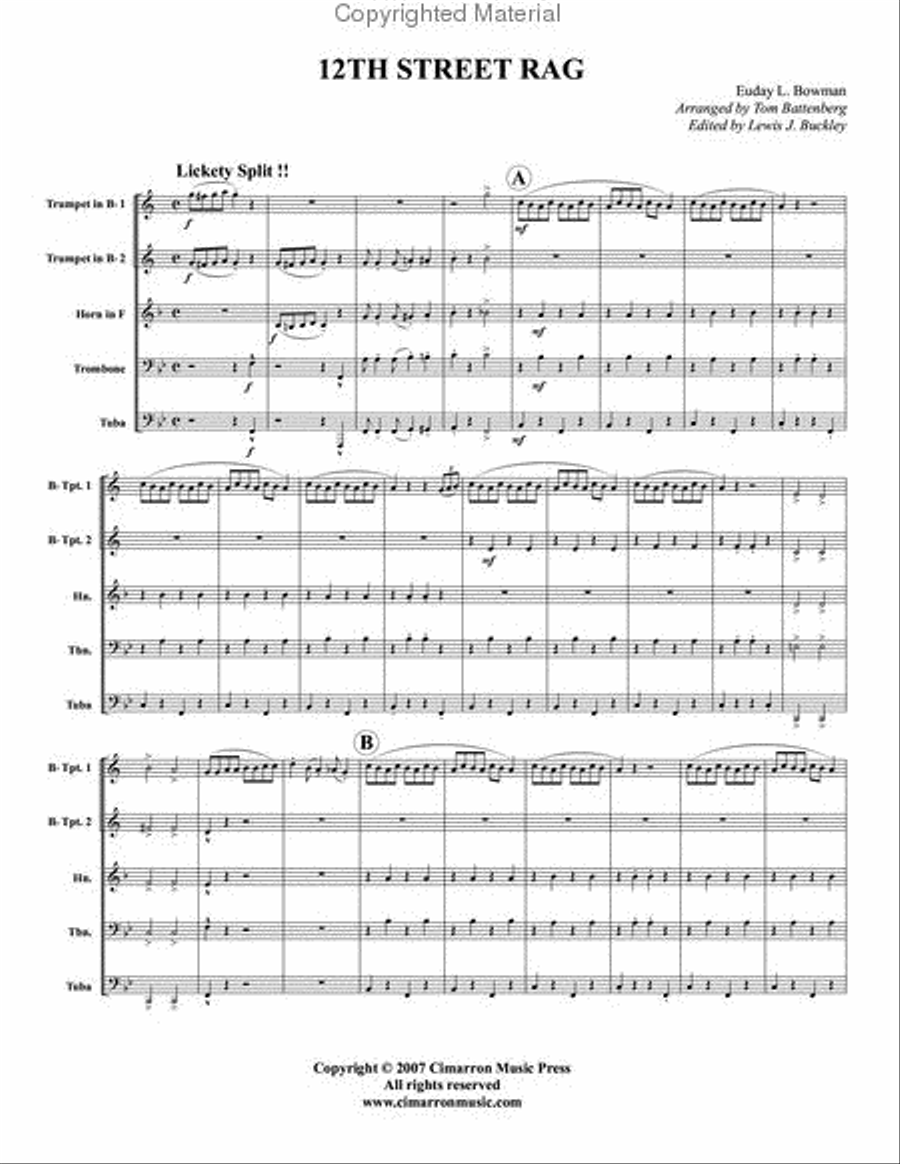 12th Street Rag Brass Quintet scores gallery preview page 2