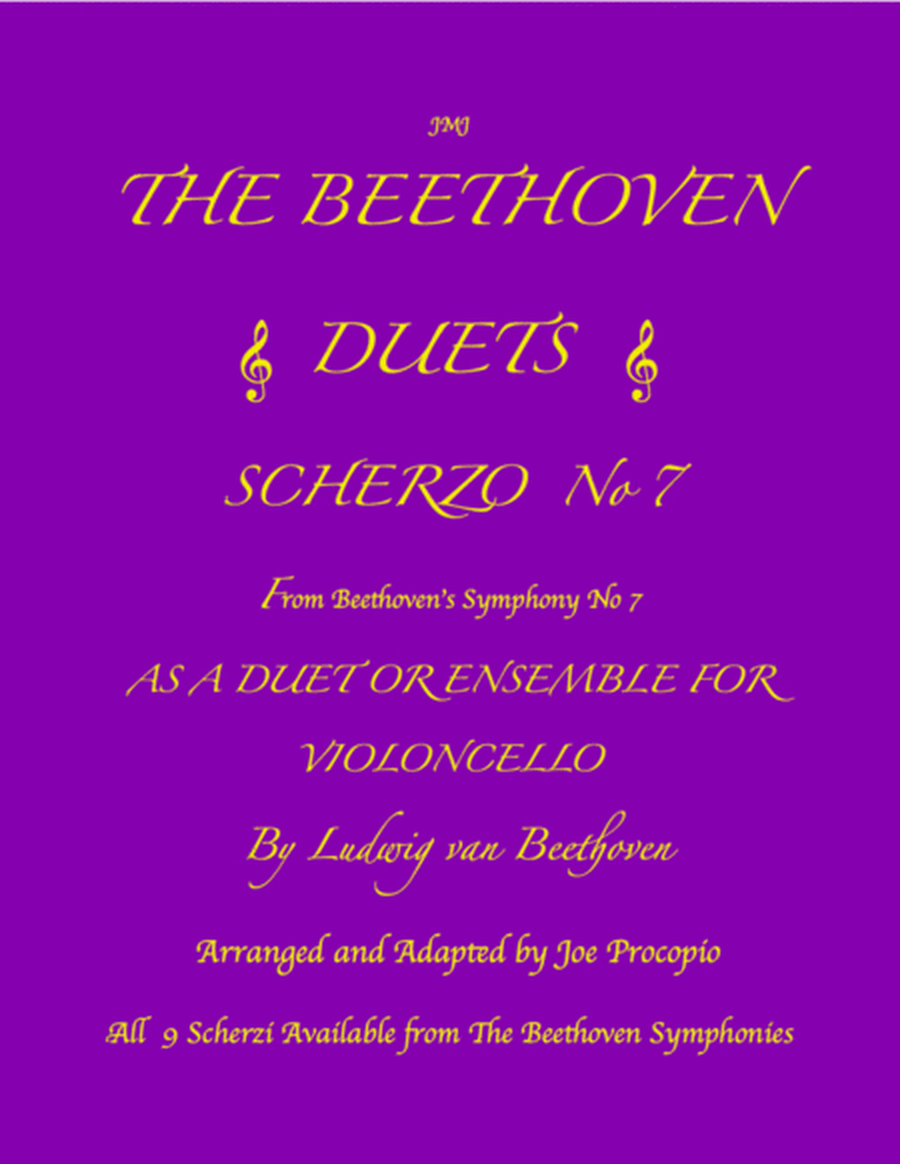 THE BEETHOVEN DUETS FOR CELLO VOLUME 3 SCHERZI 7, 8 and 9 image number null