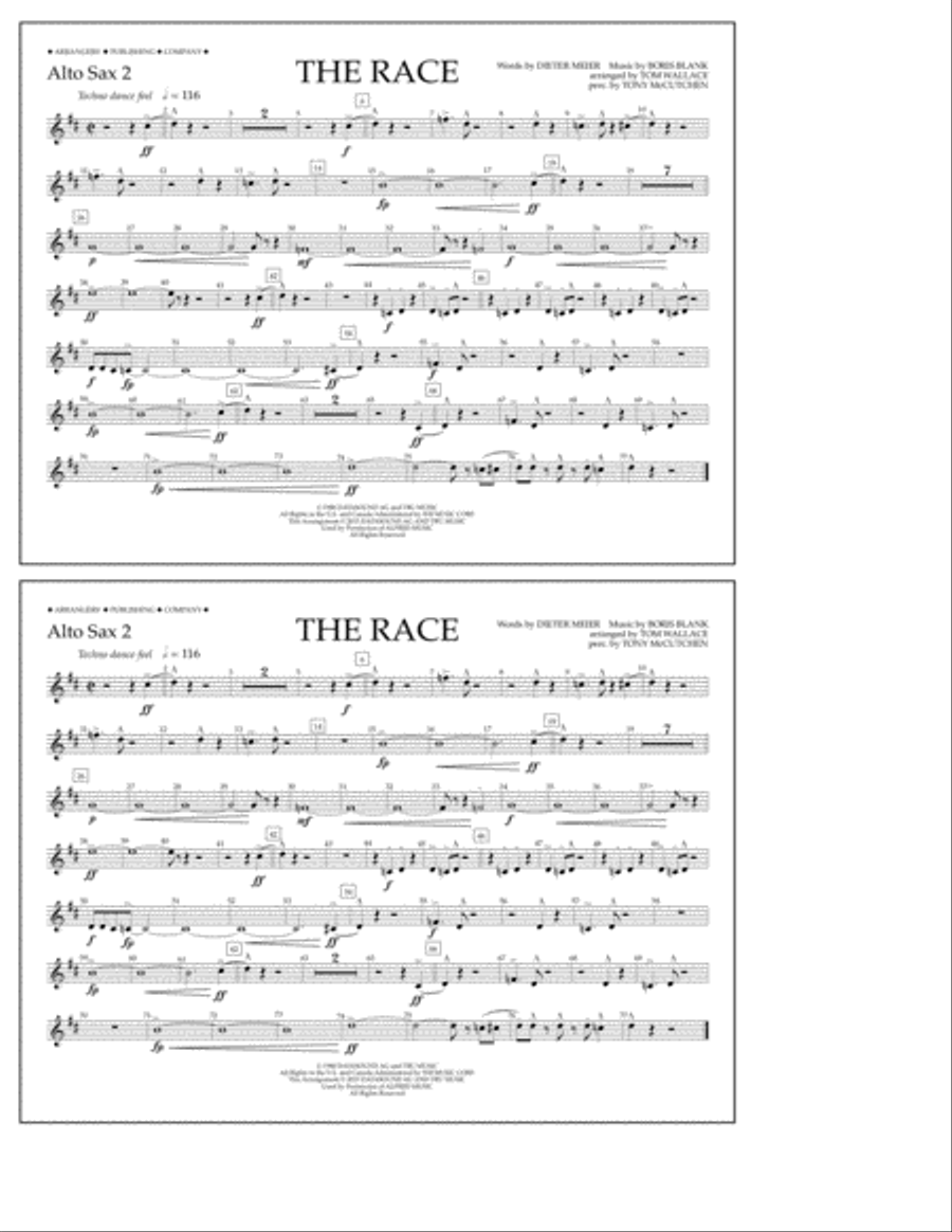 The Race - Alto Sax 2 The Race - Alto Sax 2 Marching Band scores gallery preview page 1